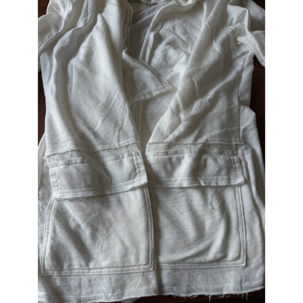 North River Outfitters Womens Hooded Open Front Cardigan Cream White Size M